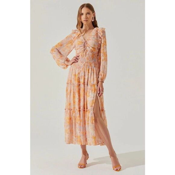 Anthropologie ASTR the Label Eloraina Ruffled Maxi Dress - Picture 1 of 8